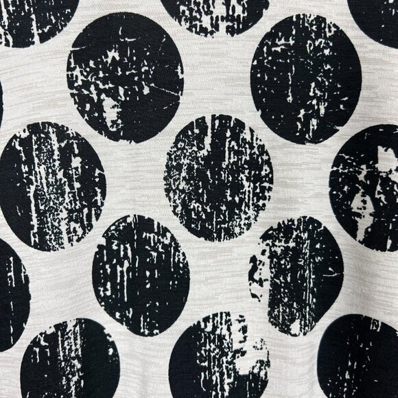 Comfy USA‎ Tunic Top Womens XL Black Beige Polka Dot Circle Print Artsy Slit - Picture 7 of 9